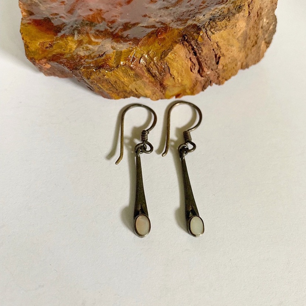 Vintage Sterling Silver Moonstone Earrings